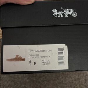 Coach Ulyssa Dark Gold Rubber Slide